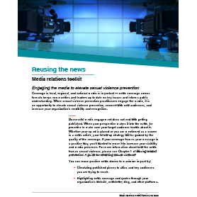 Cover of the publication showing two news cameras