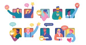 Group of people giving feedback